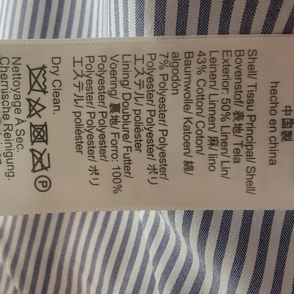 J Crew women blazer size 2 blue / white Dalton line used great condition - Picture 6 of 6